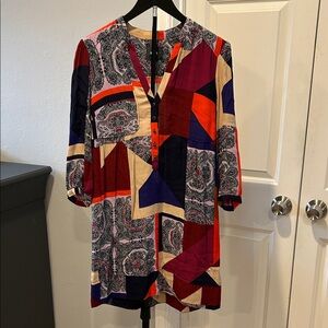 Maeve Navy and Pink Paisley Dress